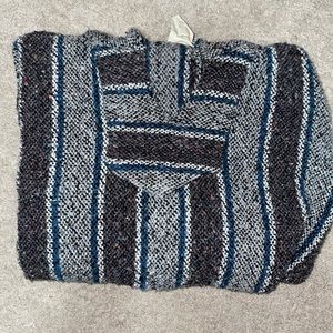 Baja Hoodie/ Drug Rug. Grey, Blue and white. Size Extra Large (XL) in Woman’s.
